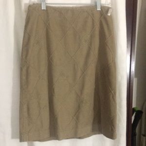 Talbots light tan corduroy skirt with beautiful stitching detail